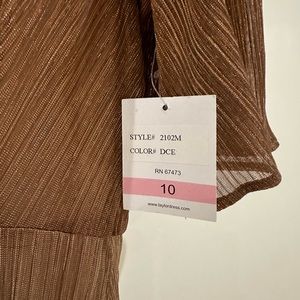 Taylor rose gold metallic dress, size 10